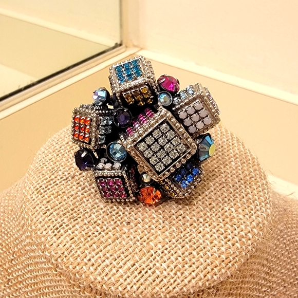 Sorrelli Cubic Couture Statement Cocktail Ring (VERY Rare) - Picture 2 of 10